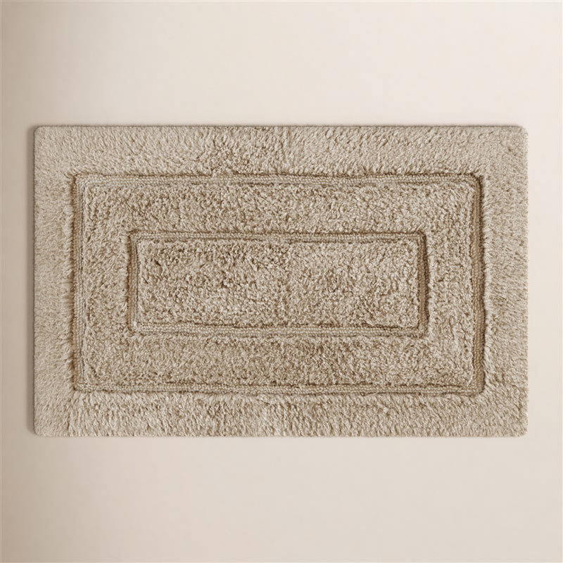Apolonia Cotton Non-Slip Bath Rug, 20" H x 32" W, Linen
