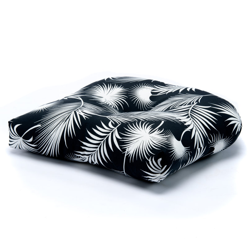 Outdoor 5'' Dining Chair Seat Cushion, Black Polyester