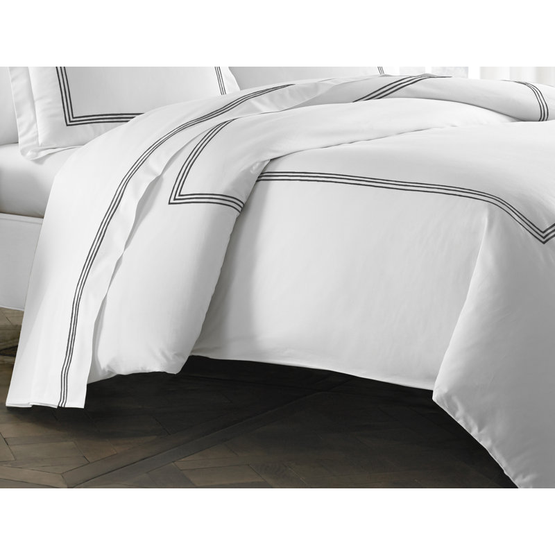 Malik Cotton Blend Percale, Black, Queen Pillowcase