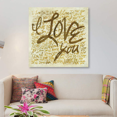 « i love you », art textuel sur toile
