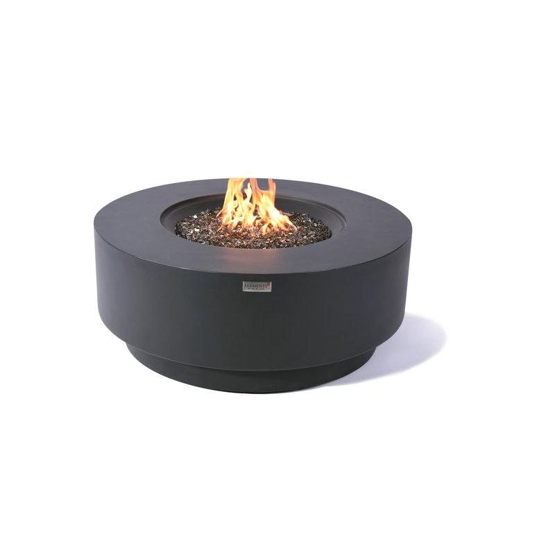 Nimes 41" Liquid Concrete Fire Table, Natural gas, Dark Grey