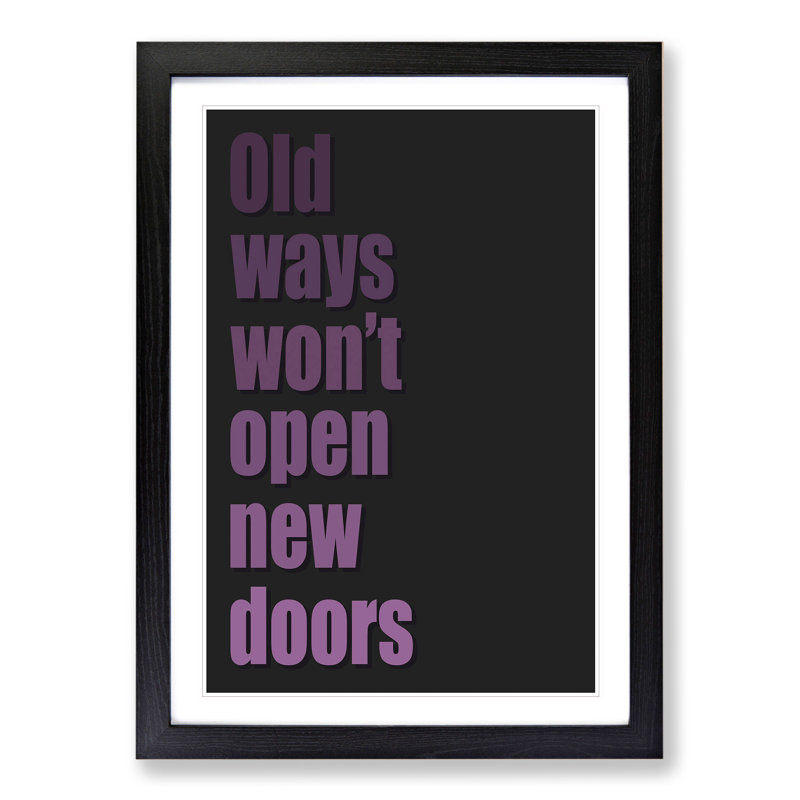 New Doors - Picture Frame Typography, Black Framed, 65cm H x 48cm W x 2cm D