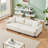 Sofa with Corduroy Fabric, Convertible to Sofa Bed with Two Throw Pillows: Perfect for Living Rooms & Versatile Spaces-871201920