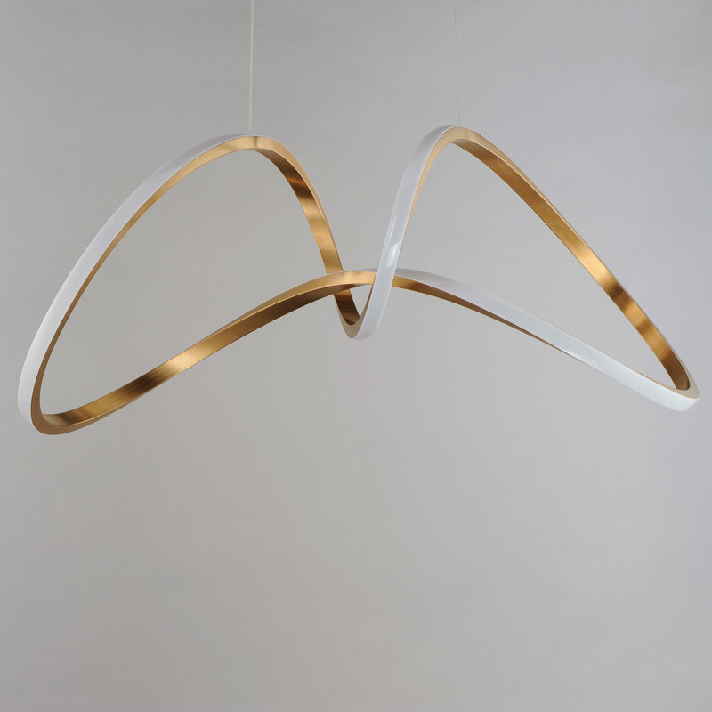 Luminaire suspendu géométrique à 1 lumière Kayelani, Champagne brossé