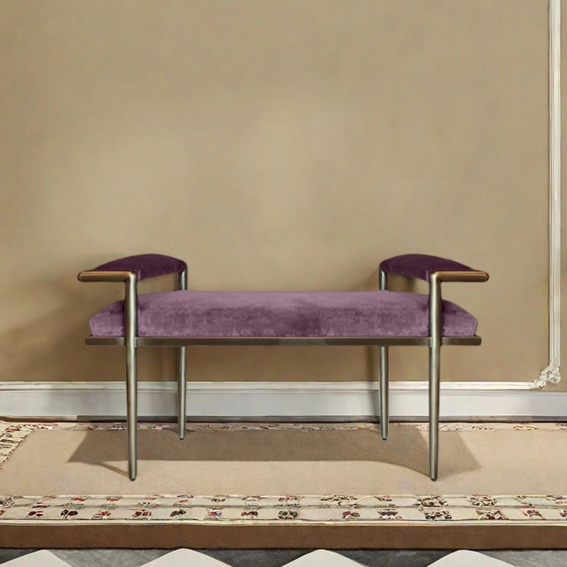 Le magasin de vêtements à banc souple porte des chaussures et des chaussures, H 21,65 po x l 43,31 po x P 15,75 po, Mauve