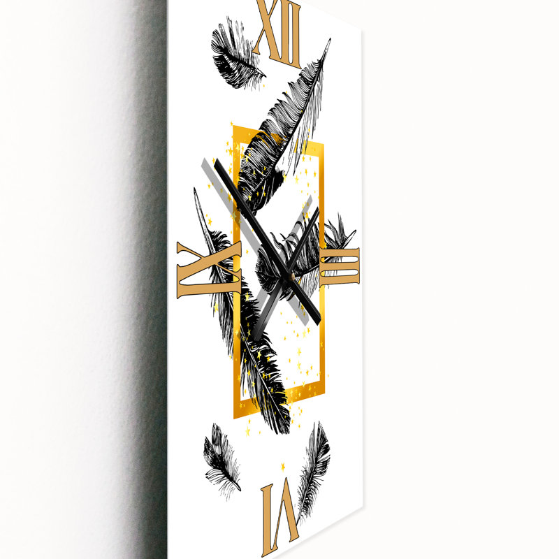 Horloge murale cadre et plumes, Petit