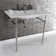 Edwardian Ceramic Rectangular Console Bathroom Sink with Overflow