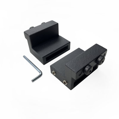 Mini embout de porte noir rustique pour rail d'une largeur de 1 pouce