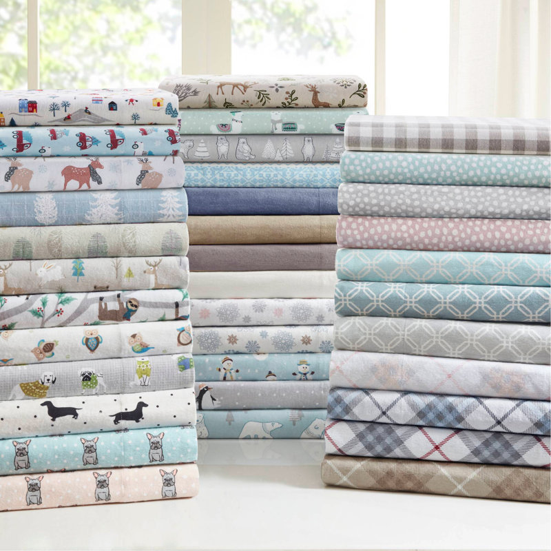 Ensemble de draps imprimés Woodland Winter, Couvre-lit simple + 2 pièces supplémentaires