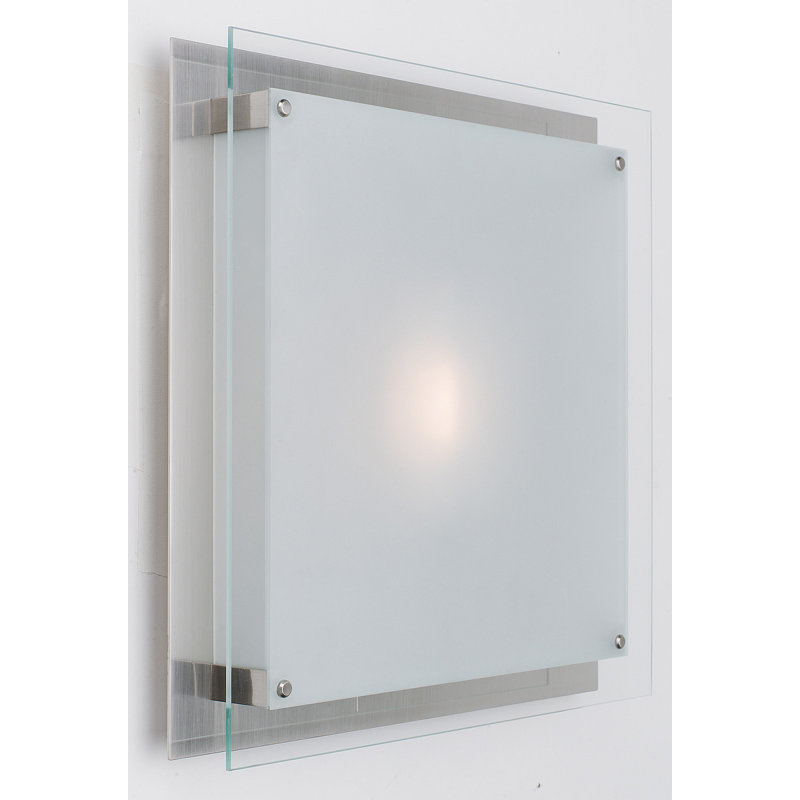 Retha Glass Flush Mount, 3" H x 9.5" W x 9.5" D