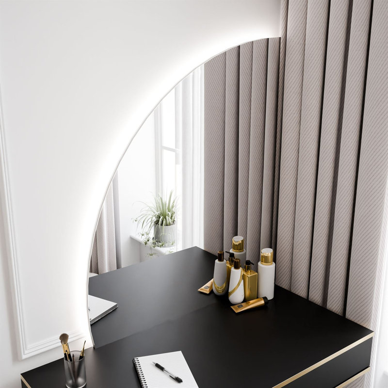 Dressing Table with Mirror, Black