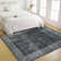 Modern Machine Washable Rugs Bordered Design Non-Slip Low Pile Rubber Backing Indoor Area Rug for Living Room Bedroom Kitchen Dining Room