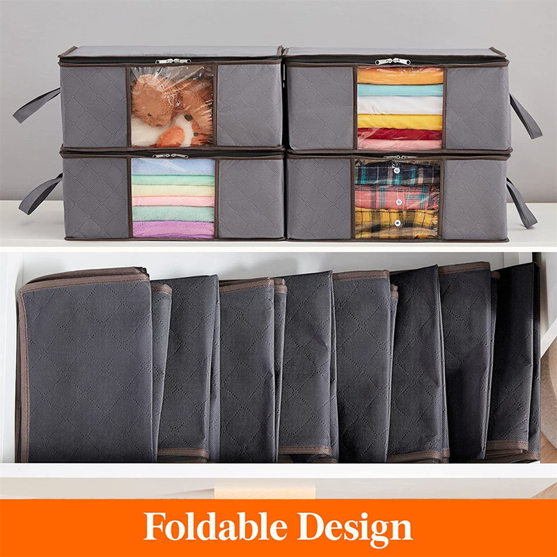Ebern Designs Fabric Bin, Grey