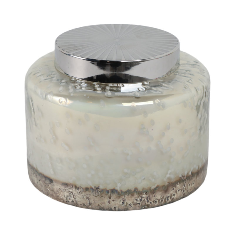 Decorative Scented Candle with Lid for Living Room Decor - Modern Glass Candle for Coffee Table, Bookshelf, or Bedroom - 7"