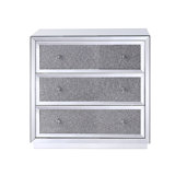 Eargle Glass Floor Shelf 3 - Drawer End Table with Storage