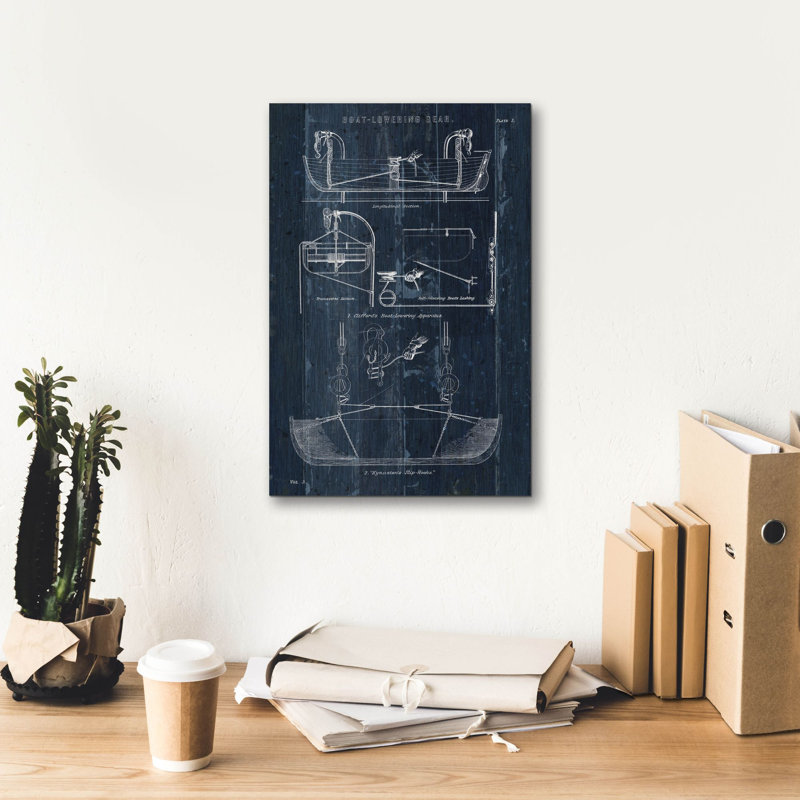 «Epic Graffiti» «Boat Lancing Blueprint 1» par Wild Apple Portfolio, art mural sur toile, 12 po x 18 po, H 18 po x l 12 po