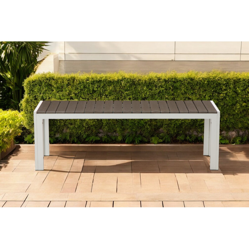 Banc en aluminium Alynne, Blanc / gris
