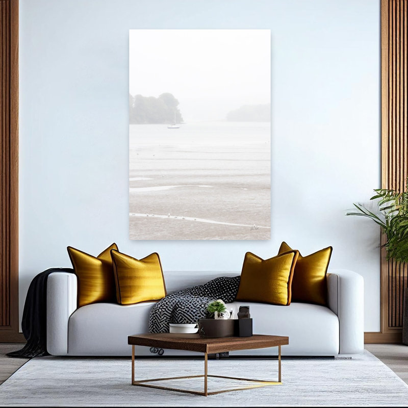 «Misty Morning I», art côtier abstrait, H 60 po x l 40 po