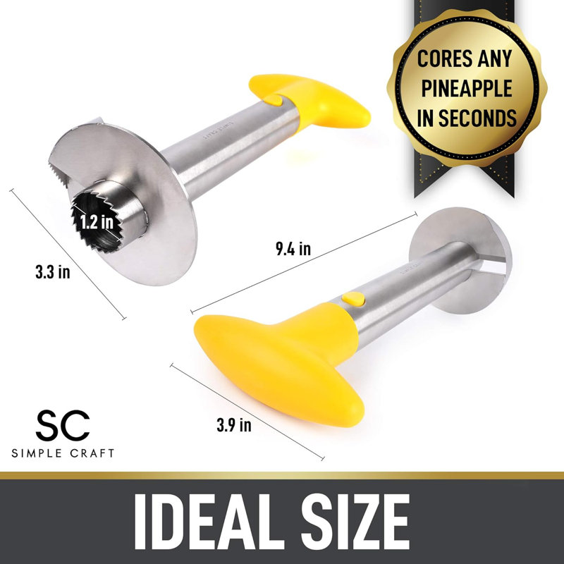Zulay Kitchen Pineapple Corer And Slicer Tool By  Simple Craft - Yellow