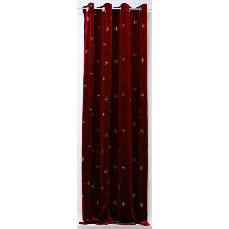 (54 x 84 po) Panneau de velours - rouge / flocon de neige, Rouge, 54 x 84 po