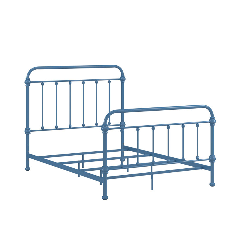 Eberhart Metal Open-Frame Bed, Full, Blue