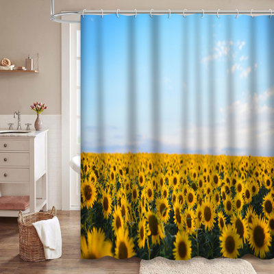 Rideau de douche à 12 crochets Sunflower