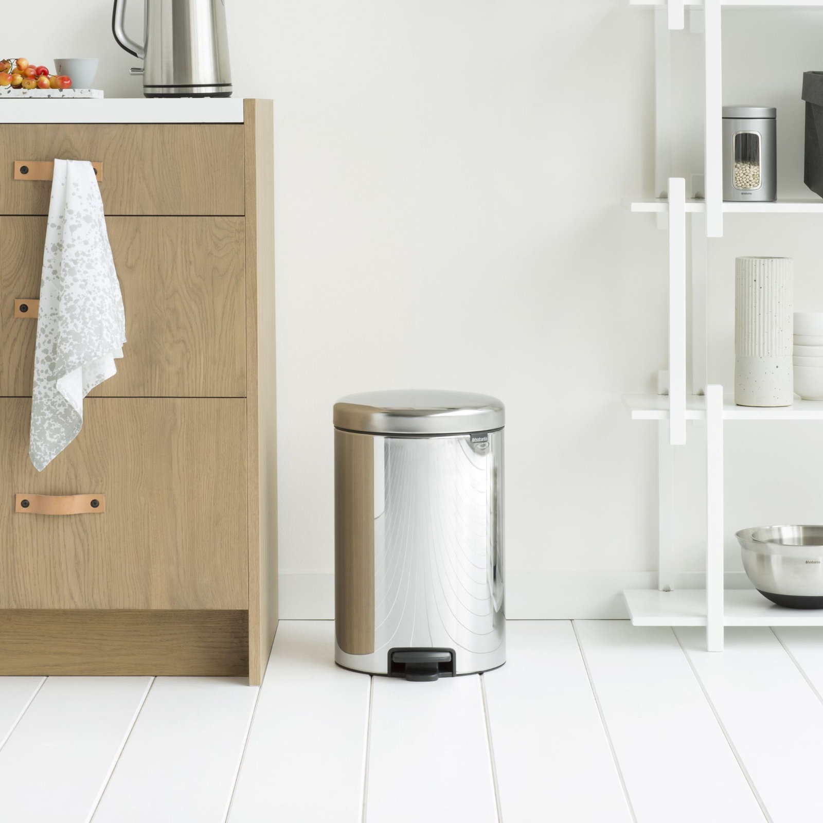 Brabantia Newicon 5.3gal Step-On Can, Stainless Steel