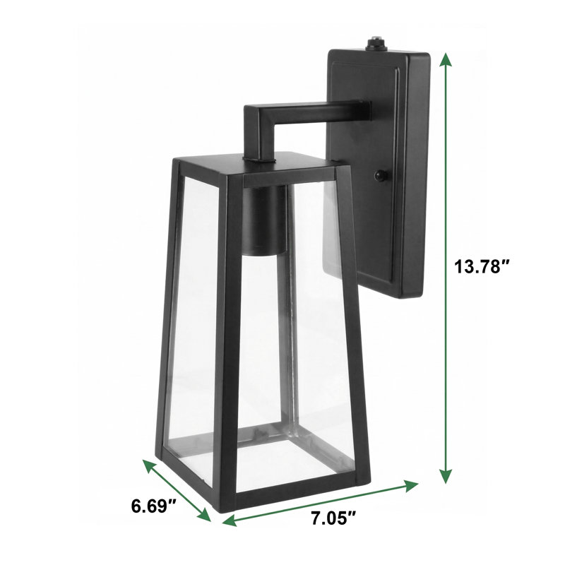 Mayer Maxlite Outdoor Wall Light, Trapezoid Style, Black Finish, E26 Base Socket, Outside Wall Lantern For House Doorway Front Door - Bulb Not Included