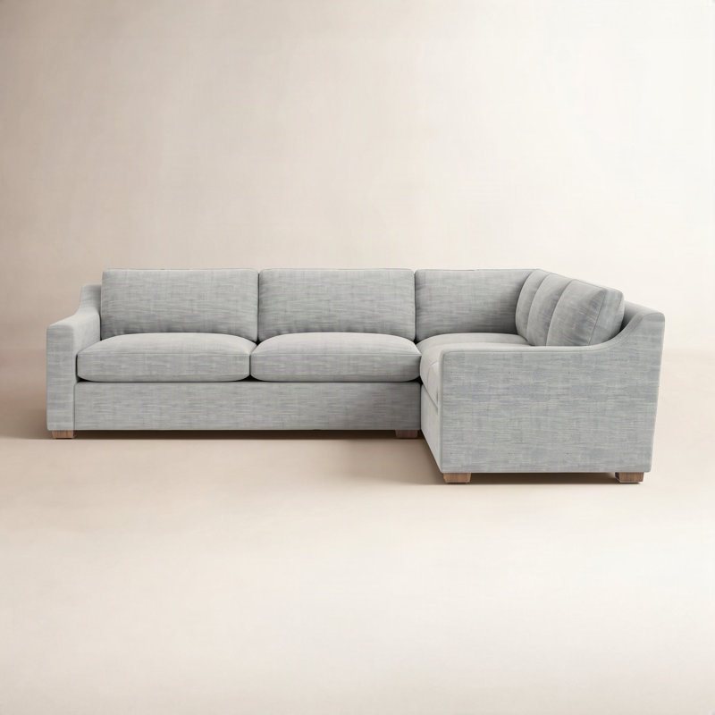Rhodes 3 - Piece Upholstered Sectional, Brown, Bella Cocoa Performance Velvet