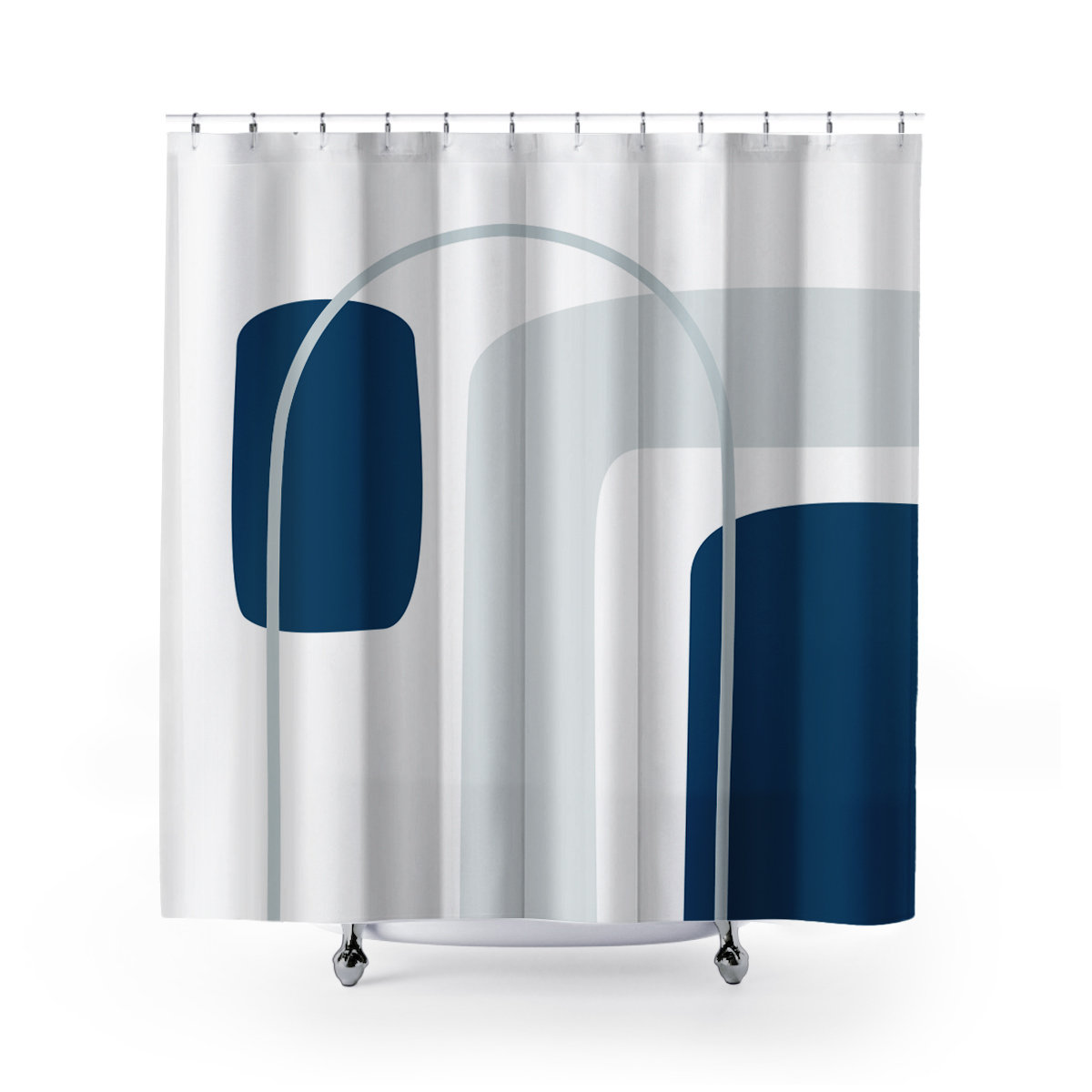 Hagan Polyester Shower Curtain, Gray