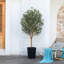 Adcock Artificial Olive Tree with Decorative Pot, UV Resistant Faux Olive Tree with Natural Trunk-700034061-700034059