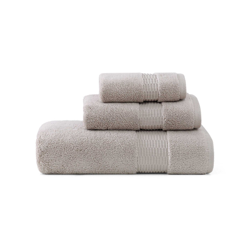 Tommy Bahama Long Branch Cotton 3 Piece Towel Set, Gray