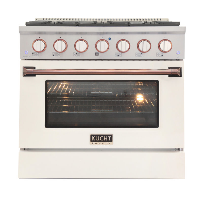 Kucht 36'' W Free Standing Range, Liquid Propane, White