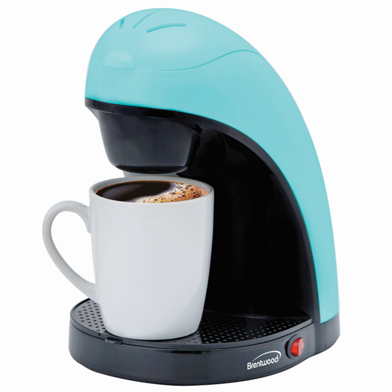Single-Serve Drip Coffee Maker with Ceramic Mug (Blue)