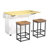 Farmhouse Kitchen Island With Drop Leaf And 2 Seatings, Kitchen Table Set With Storage Cabinet, Drawers, Door Shelves And Power Outlet-1615563298