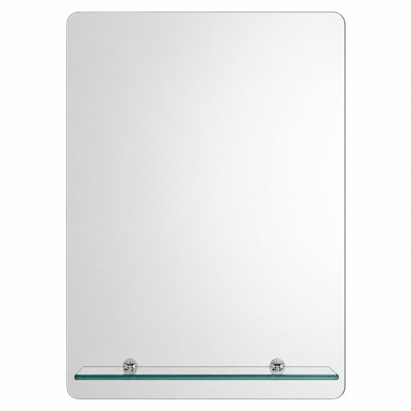 Flat Wall Mirror with Shelves