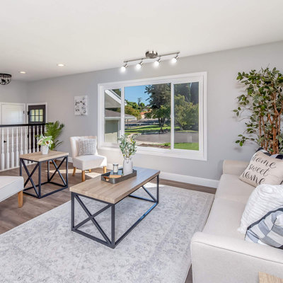 4-Light LED Track Lighting Kit, 4-Way Ceiling Spotlight with Flexibly Rotatable Light Heads, Includes 4 Pack GU10 LED Bulbs 4W 400LM 5000K Daylight White