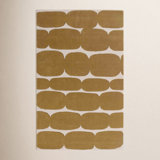 Brick Road Geometric Area Rug in Mustard Yellow/Ivory