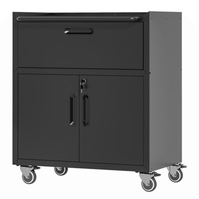 Armoire à outils en métal robuste et durable pour le garage avec roues - Armoire de rangement mobile robuste