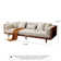 Grimpante 82.68'' Square Arm Cotton Linen Fabric Sofa with Wooden Frame