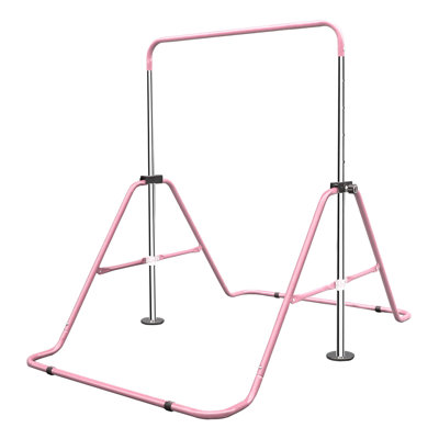 Expandable Gymnastics Bar for Kids - Height Adjustable Junior Training Bar for Home, Folding Gymnastic Horizontal Bars Equipment