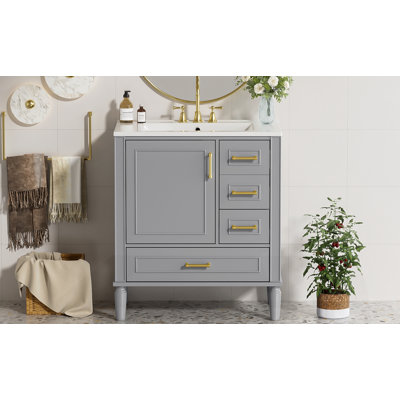 Meuble-lavabo 30 po avec lavabo en céramique