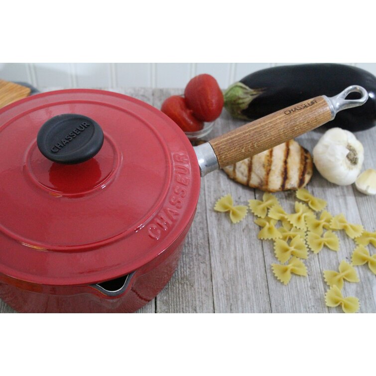 Tramontina Gourmet 2.5qt Enameled Cast Iron Sauce Pan with Lid Red