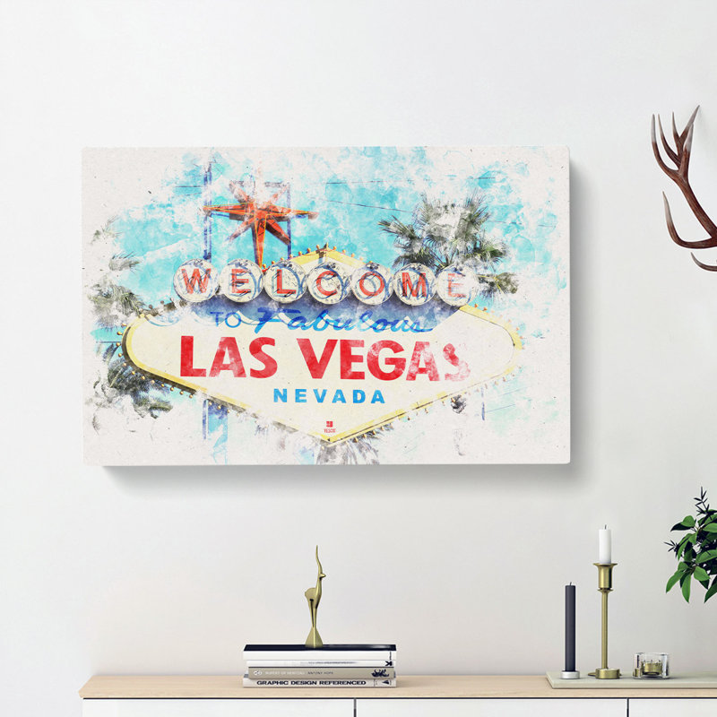 The Welcome to Las Vegas Sign - Wrapped Canvas, 35cm H x 50cm W x 3cm D