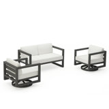 Avion 3 Piece Loveseat Set With Swivel
