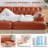 76.6" Velvet Upholstered Chesterfield Sectional Sofa with Tassel Fringe Skirt and a Movable Ottoman-1715600282-1715600285