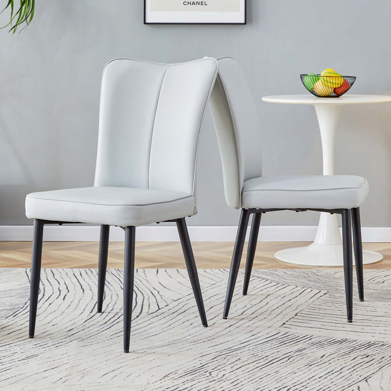 Chaises de salle à manger modernes avec des matériaux de qualité supérieure pour diverses pièces, Gris, Noir, Ensemble de 2