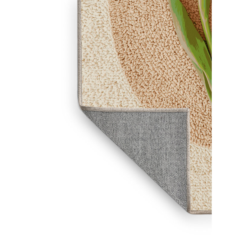 Tapis beige moderne et contemporain lavable à la machine Fieldston, 7 x 9