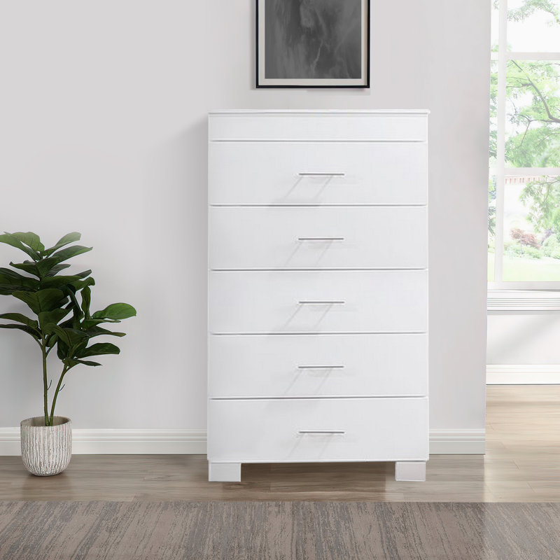 Commode haute 48 po, 5 tiroirs coulissants Vin
