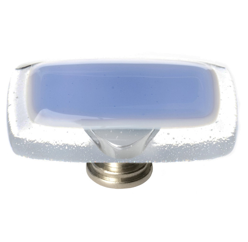 Reflective Rectangular Knob, Oil Rubbed Bronze, Sky Blue